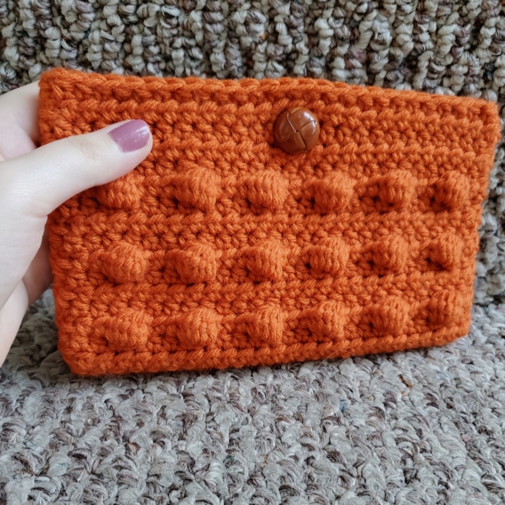 🛍 SOLD! Pumpkin Puffs Crocheted Bag - Picture 4 of 7